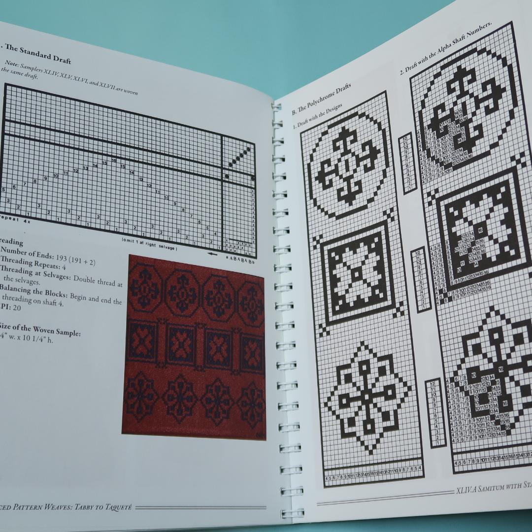 セール！Weft-Faced Pattern Weaves　織物技法の洋書　図案