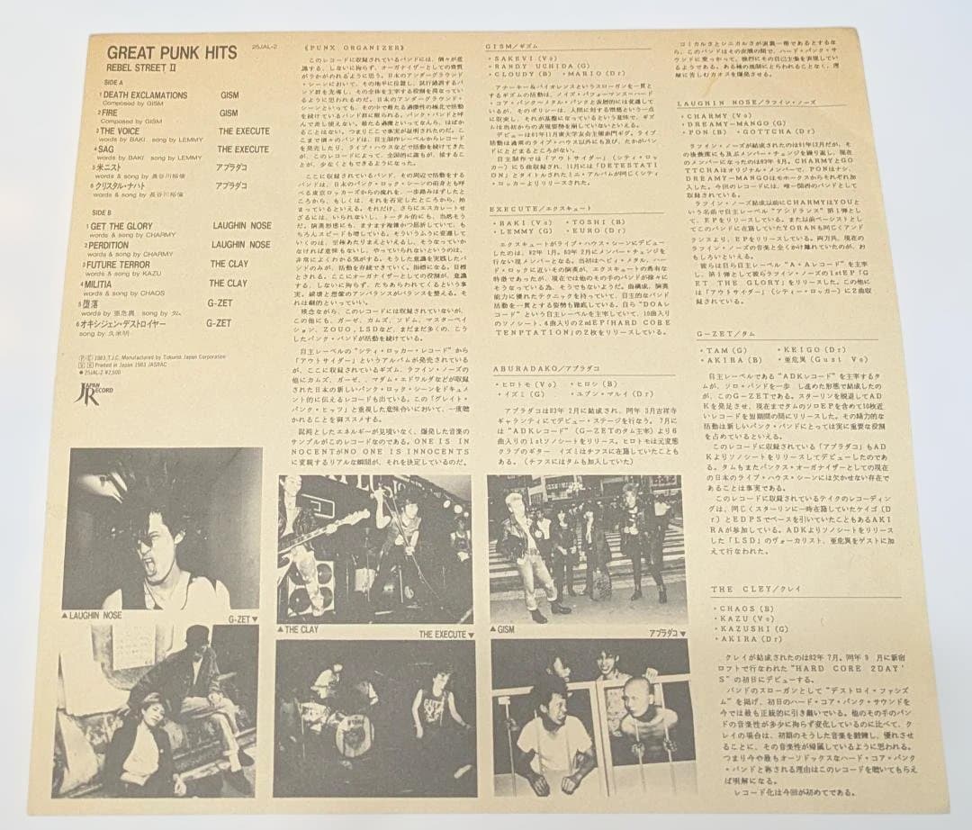 GREAT PUNK HITS LP GISM EXECUTE CLAY 日本盤