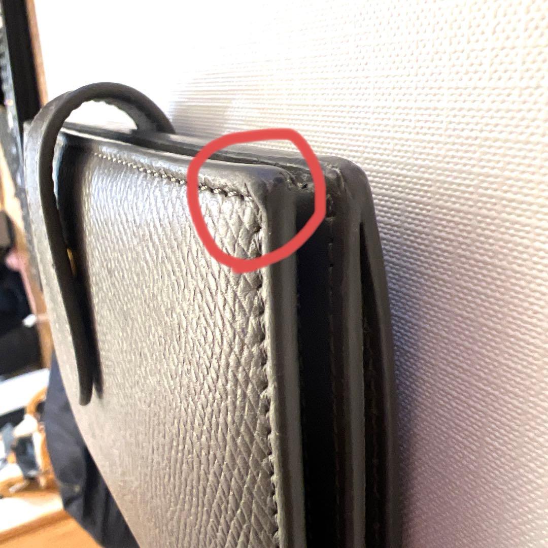 CELINE 二つ折り財布 グレー レザー コンパクトウォレット