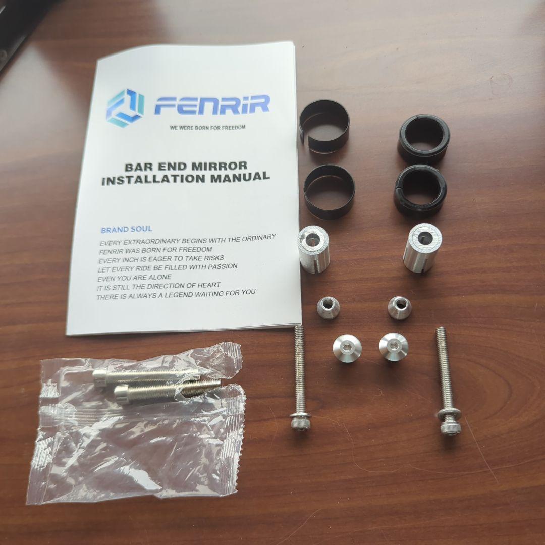 FENRIR バーエンドミラー ブラック 2個セット