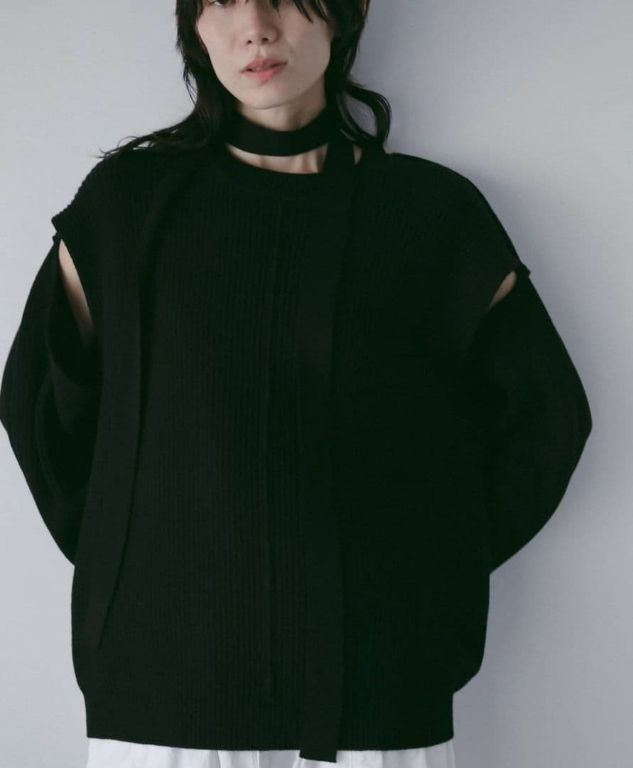 トップス anuke Slit Rib Knit