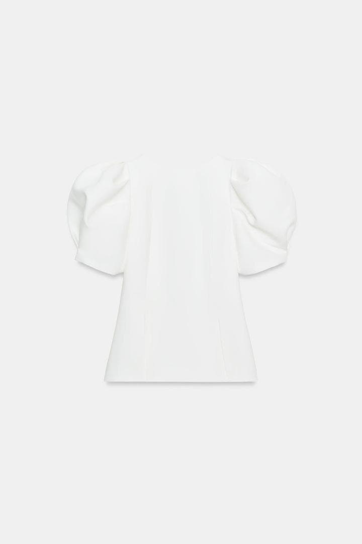 新品 ZARA パフスリーブトップス 白色 XS