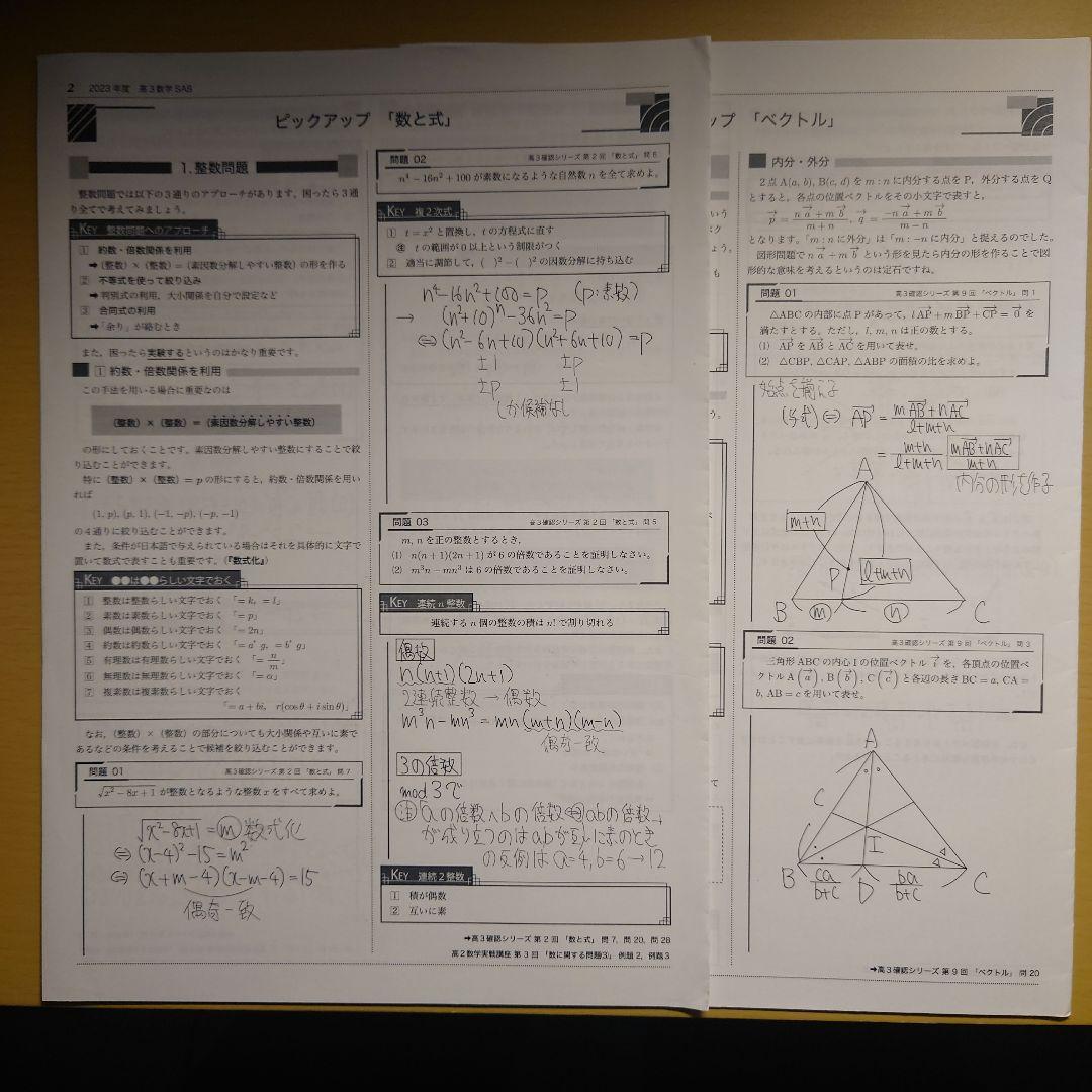 鉄緑会 高3文系数学 夏期講習 第1日〜5日セット