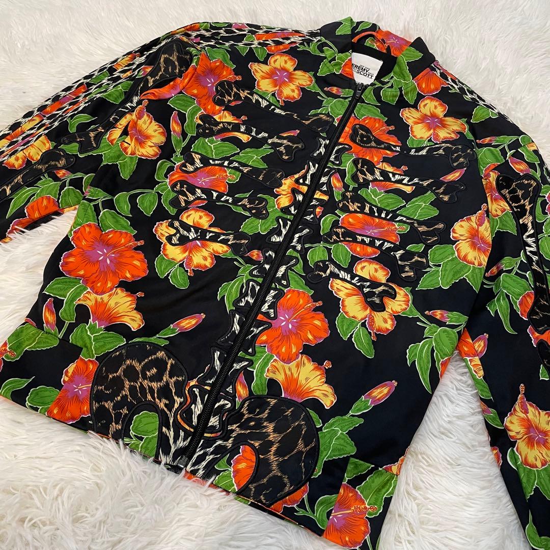 adidas × JEREMY SCOTT 花柄　総柄　アディダスロゴジャケット