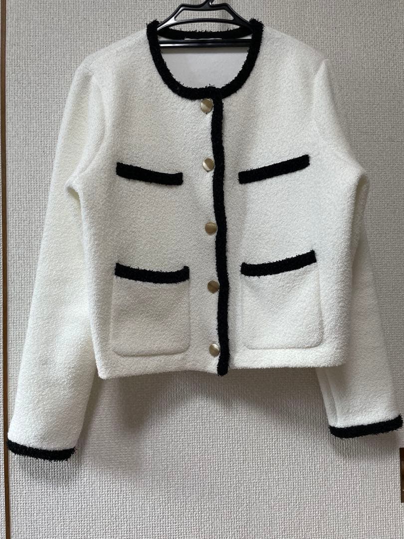 misako 様【タグ有完売品】ANAYI コットンブークレ配色カーディガン