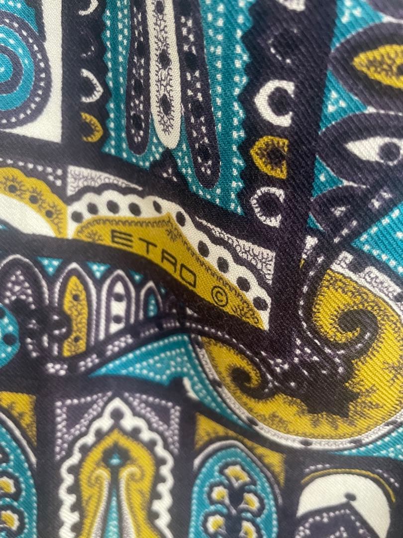 未使用　ETRO エトロ　ペイズリー柄 シルク　ウール　ストール
