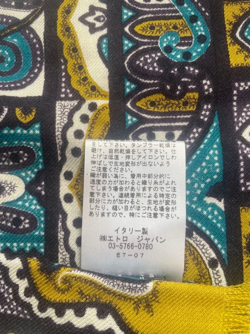 未使用　ETRO エトロ　ペイズリー柄 シルク　ウール　ストール