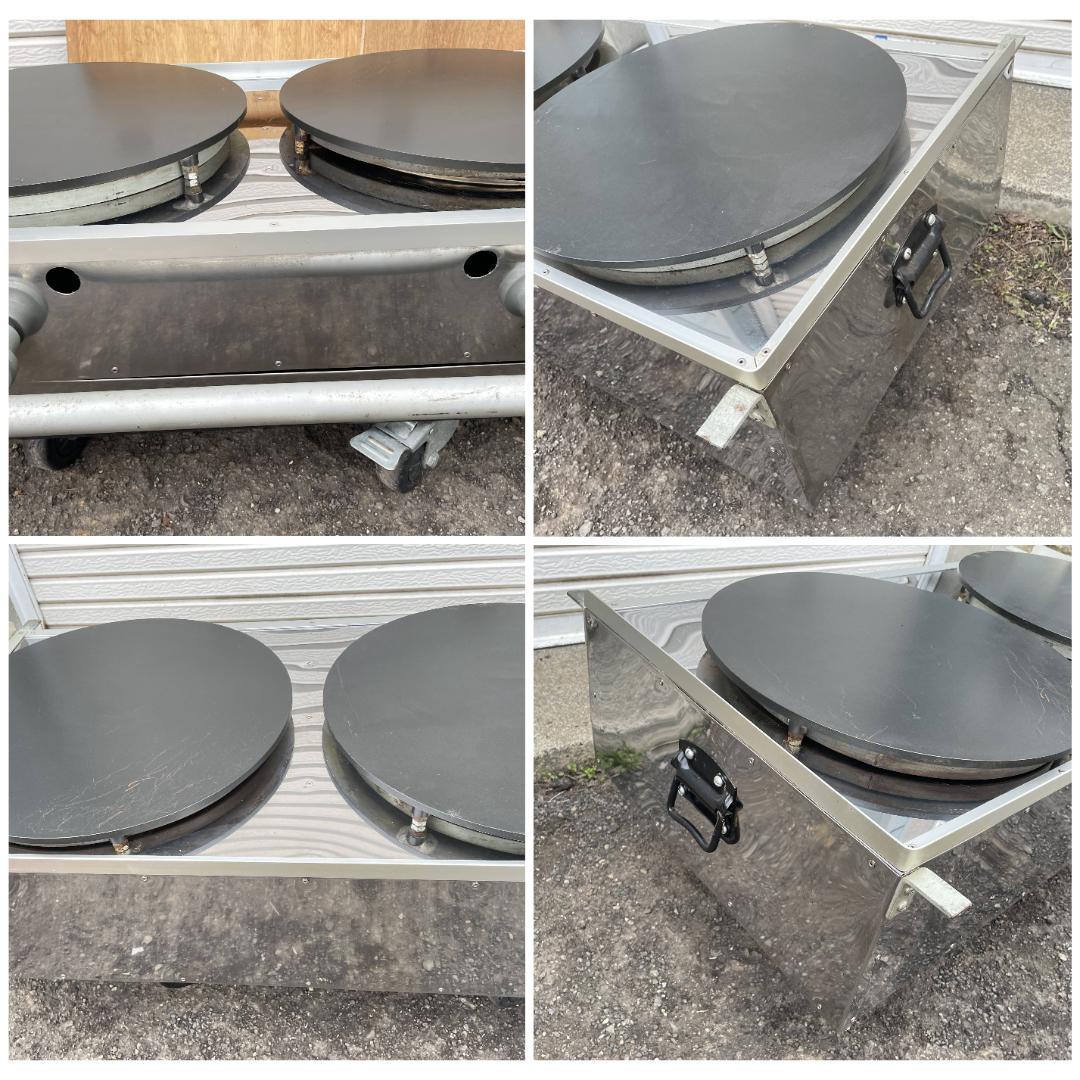 業務用 クレープ焼き器 2連 LPガス 41cm 特注ミツモト製 動作確認済み