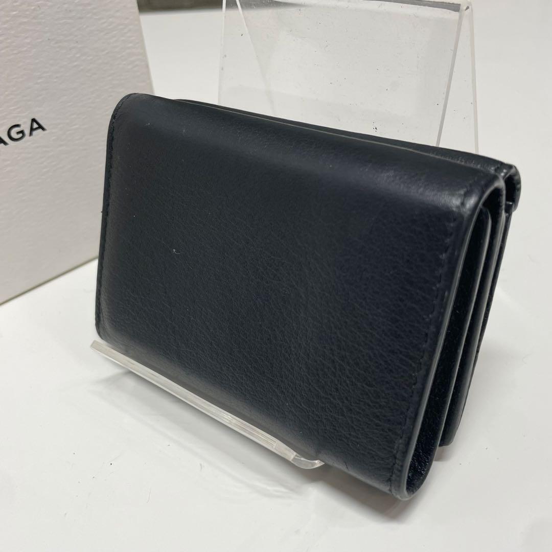 寝*足様 BALENCIAGA ペーパー　ブラック 三つ折り財布