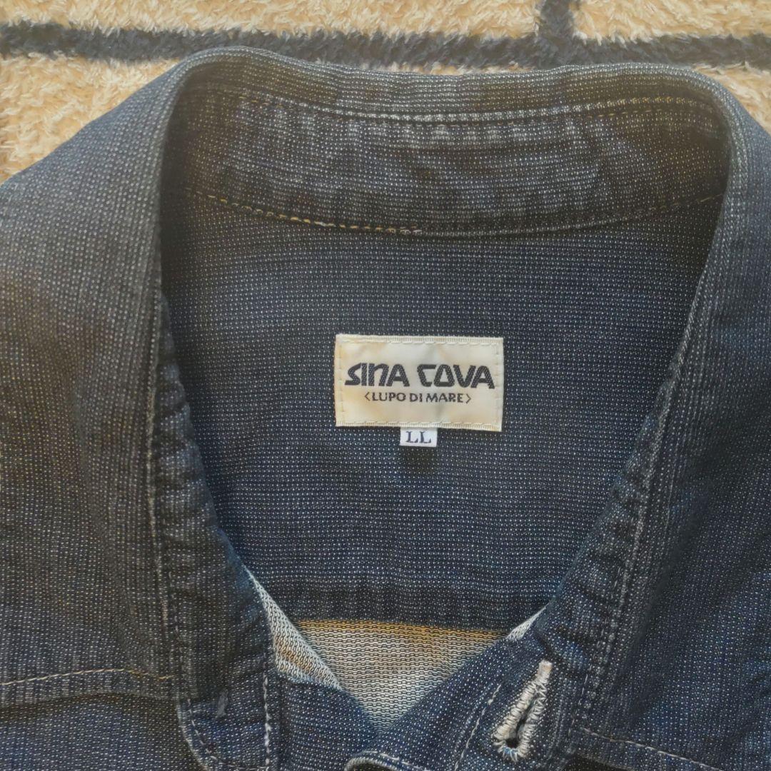 美品 SINACOVA ワッペン　異素材　切替　長袖シャツ　ジャケット