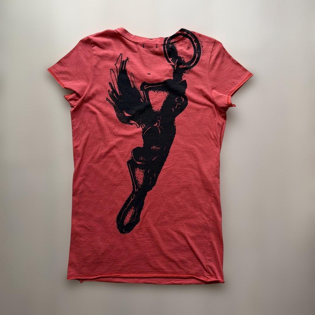 L.G.B. バックニケプリント Tシャツ 赤 サイズ1 カットオフ加工 美品