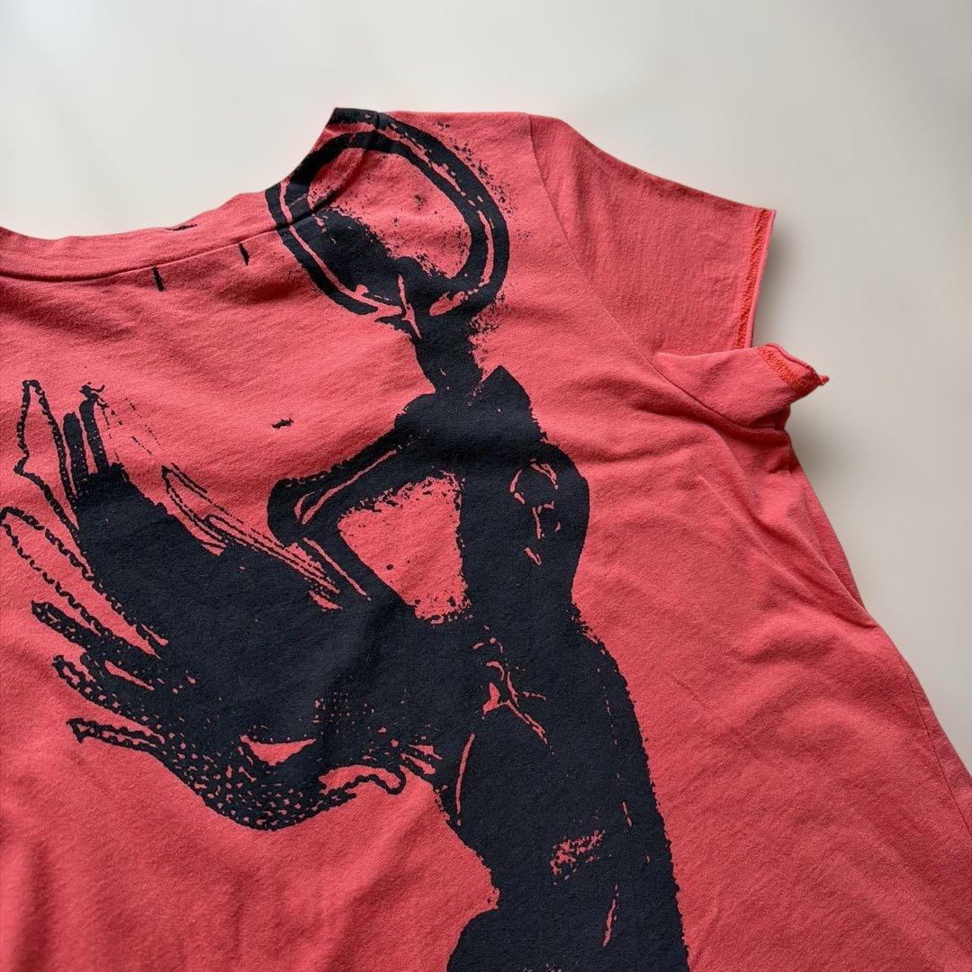 L.G.B. バックニケプリント Tシャツ 赤 サイズ1 カットオフ加工 美品