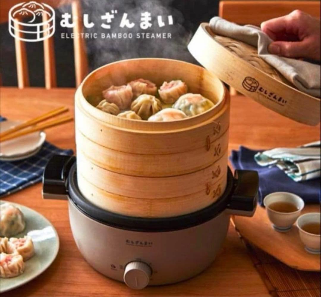 【美品】むしざんまい　電気せいろ蒸し器