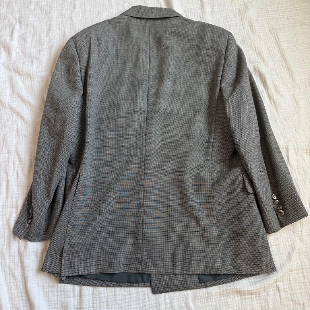 極美品☆BURBERRY LONDON/ダブル/テーラード/銀ボタン/モヘア/絹