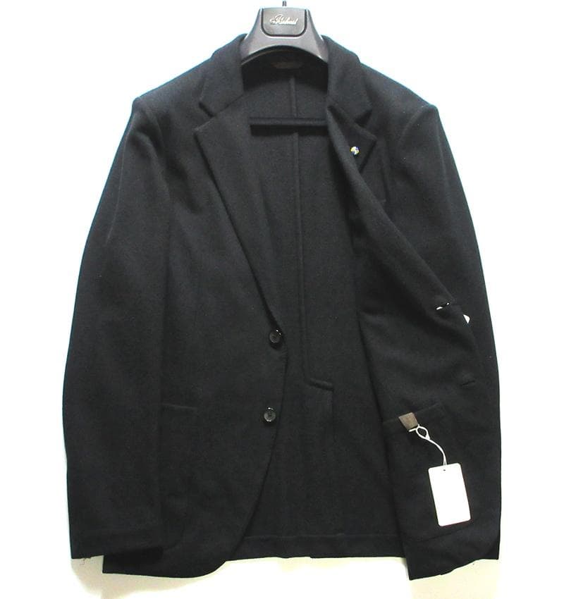 新品 Belvest ベルベスト ウール ジャージー 2B ジャケット ブラック