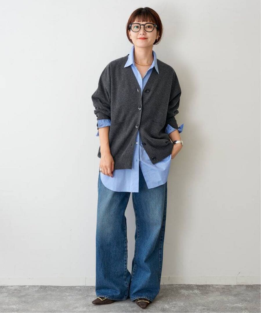 Spick & Span ダブルジャガードビッグカーディガン