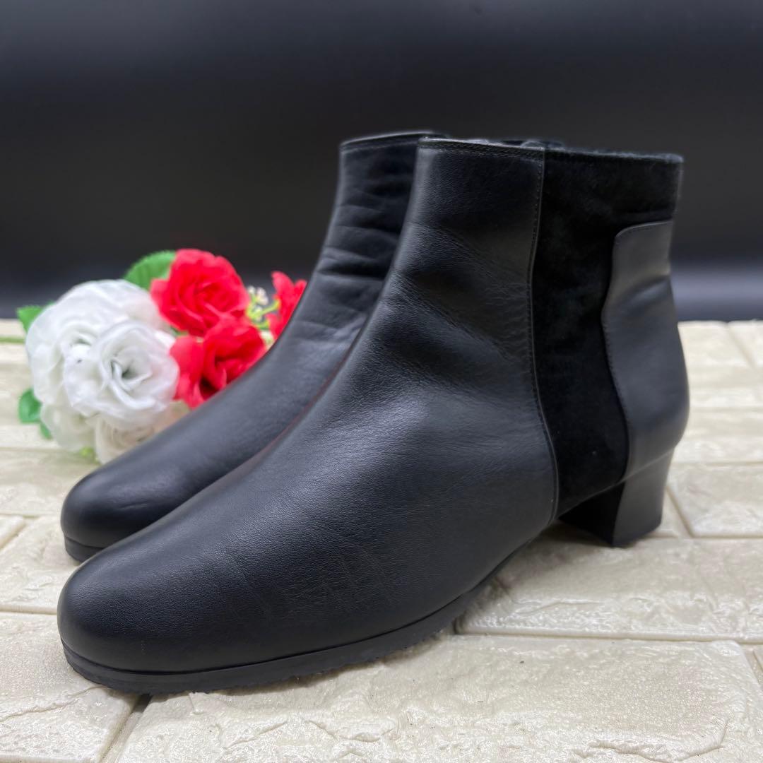 ❤️良品❤️BEAUFIT サイドジップ　サイドゴア　ブラックレザー　REGAL