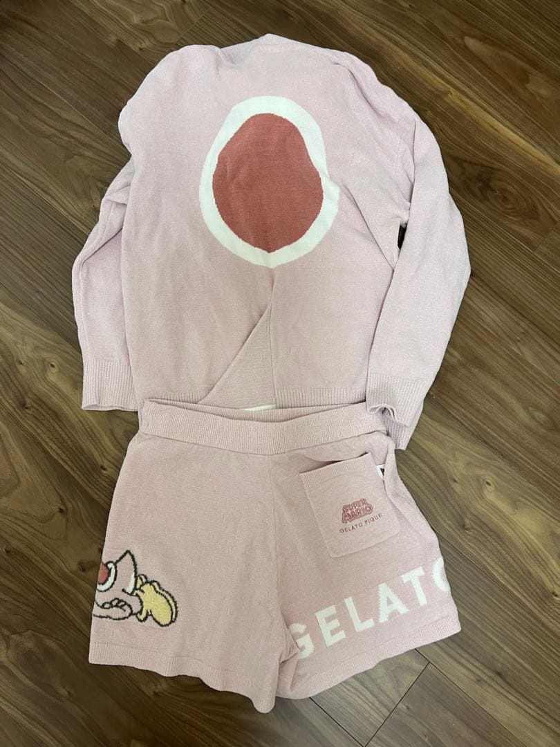 ジェラートピケ　ヨッシーピンク　ルームウェアセット
