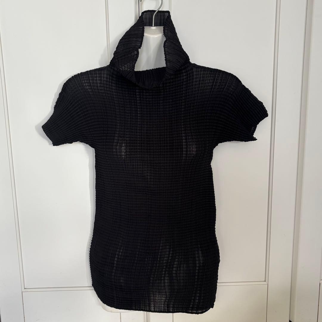 ISSEY MIYAKE /イッセイミヤケ プリーツ 半袖 カットソー M 黒