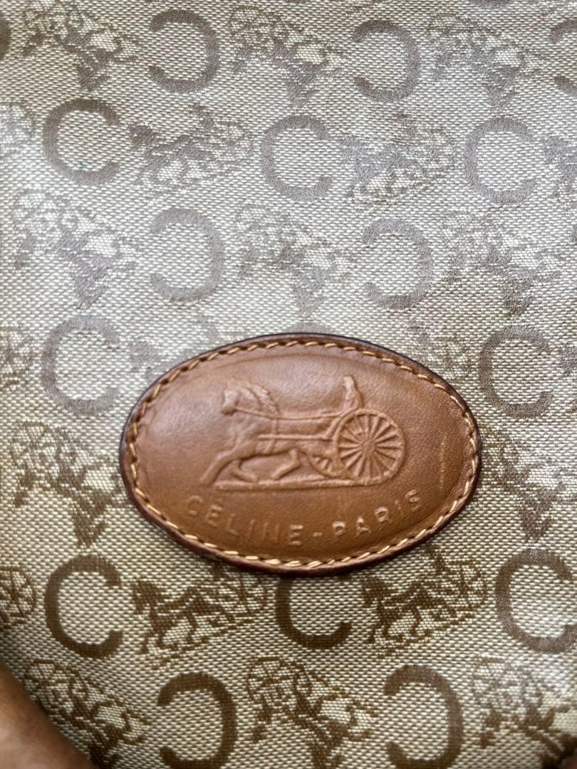 CELINE マカダム ボストンバッグ レザー セリーヌ