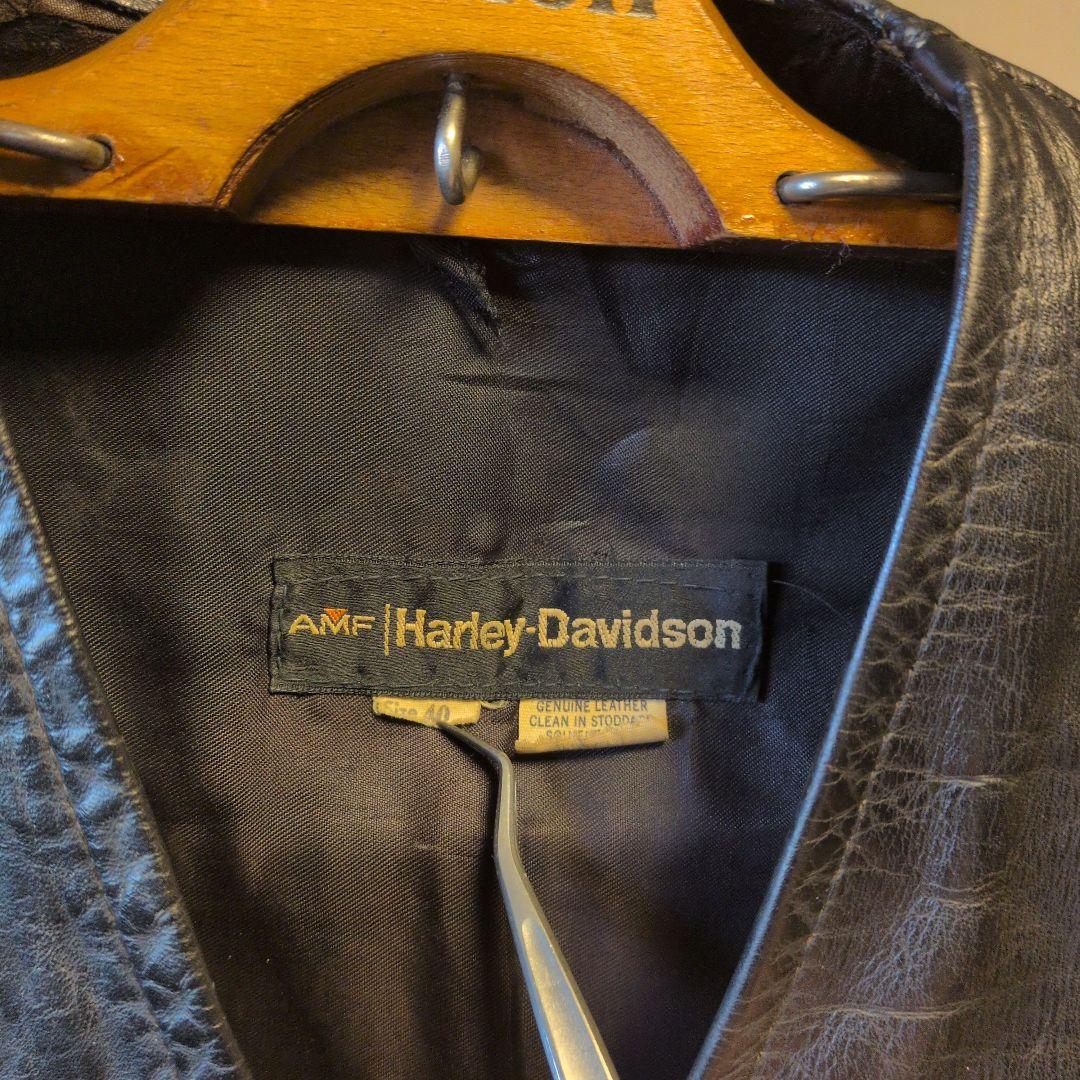 70s Harley-Davidson AMFレザーベスト ハーレー