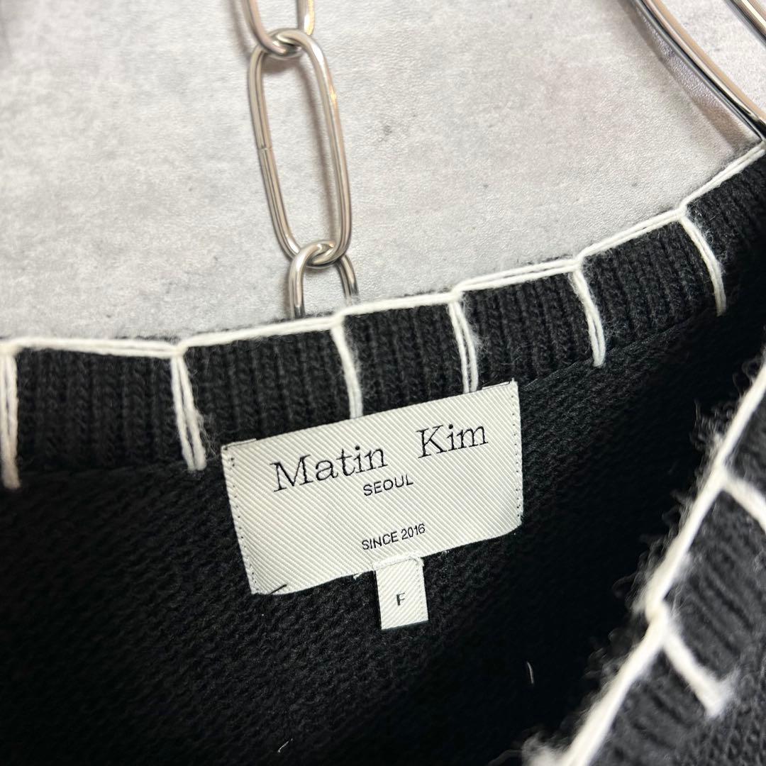 MatinKim マーティンキム ビッグロゴ ニット ブラック F ユニセックス