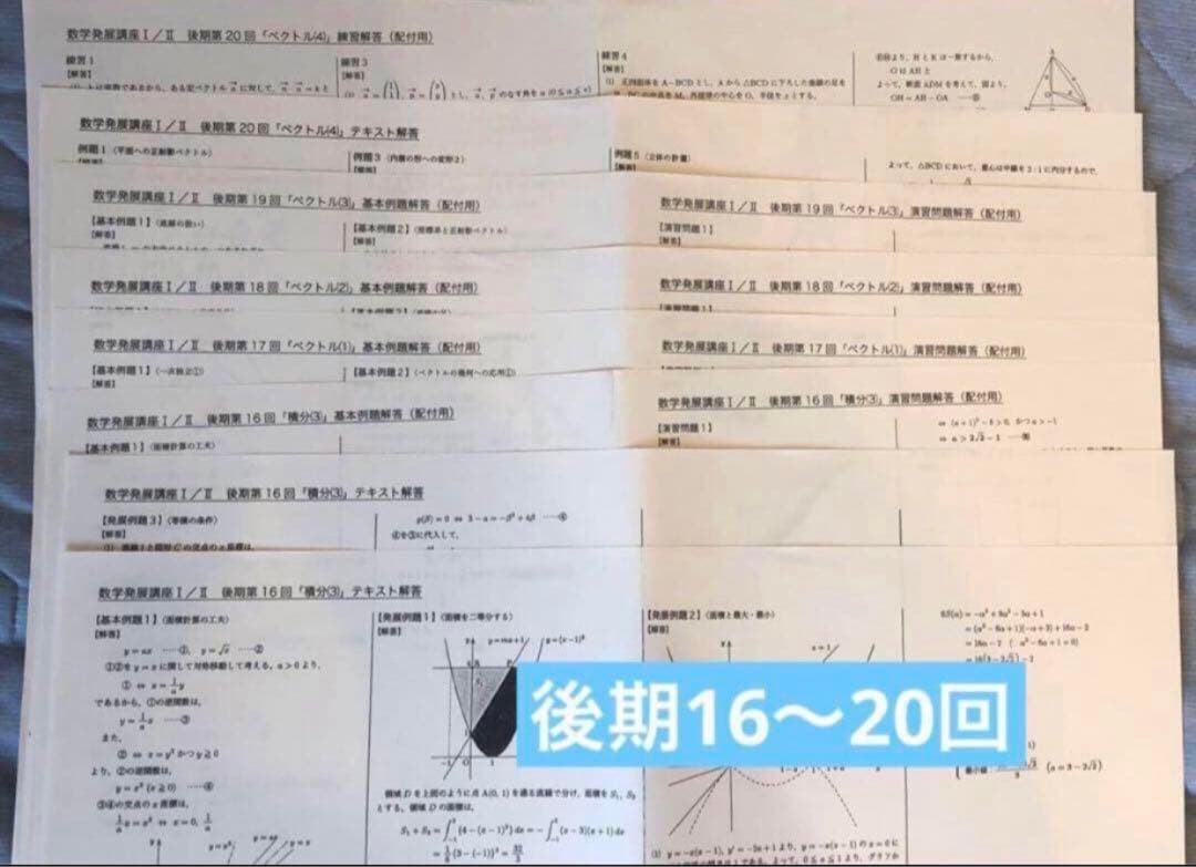 鉄緑会 高1 数学　発展講座I/II テキスト解答　通年