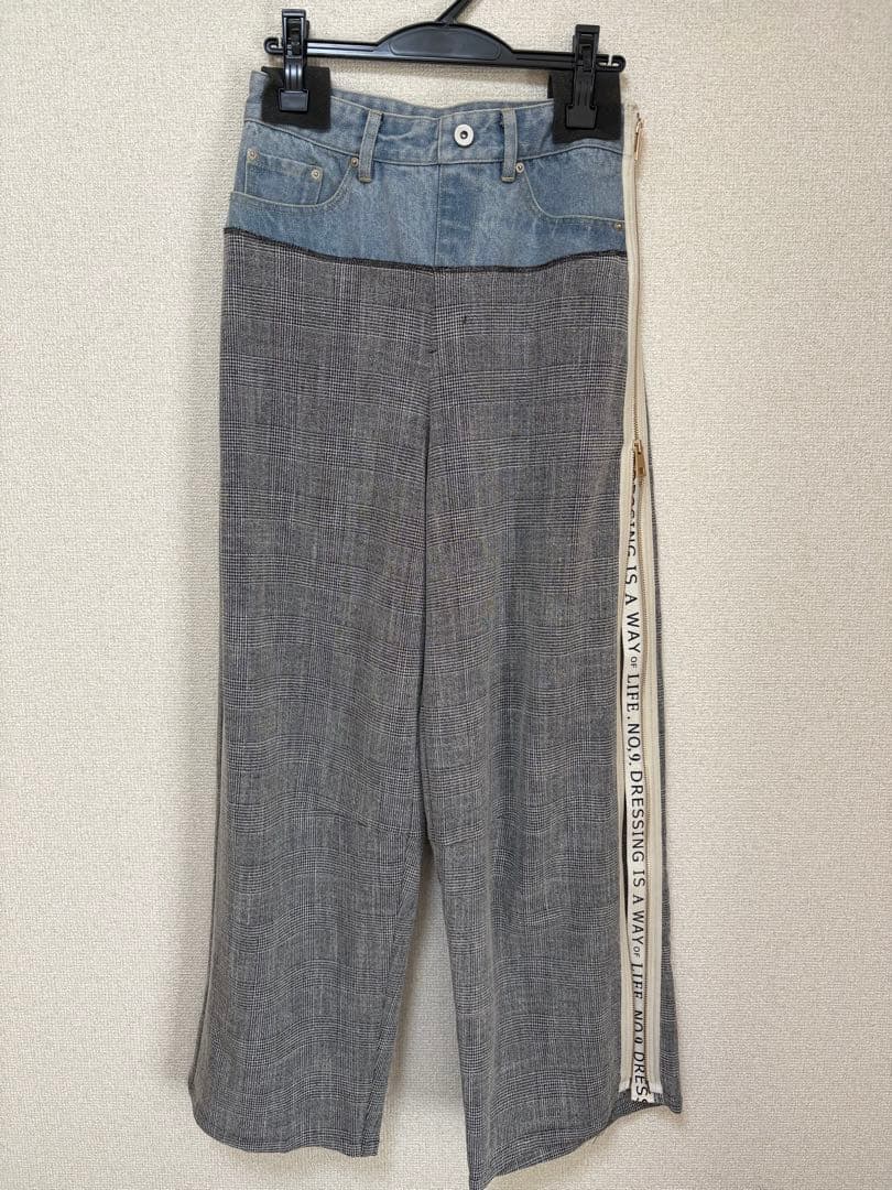 新品　今季　Eimee Law パンツ デニムレイヤード サイドジップパンツ