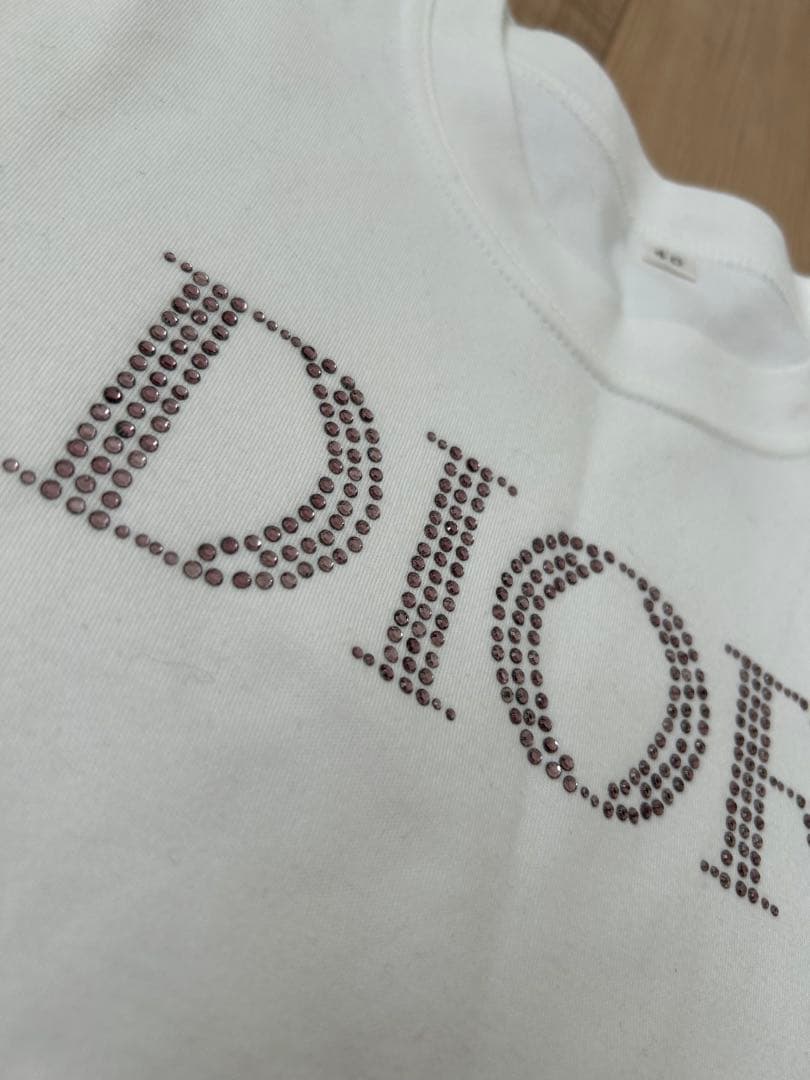 Dior ラインストーン ホワイト Tシャツ 40