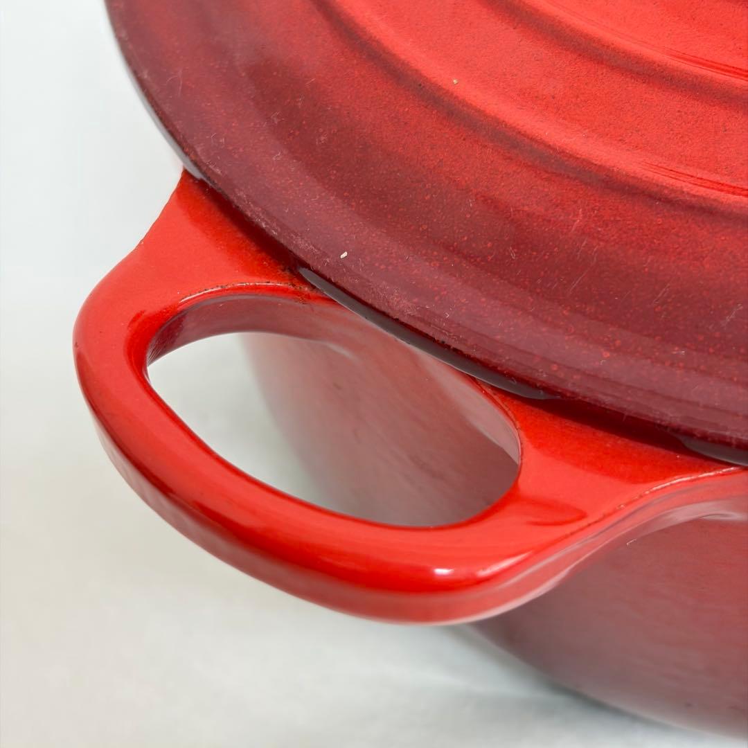 B1746 LE CREUSET ル・クルーゼ 両手鍋20cmオ レンジ0051