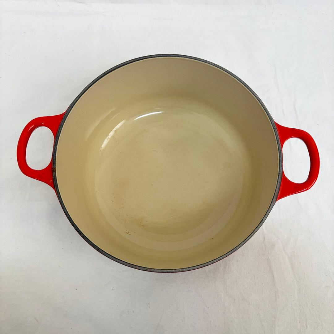 B1746 LE CREUSET ル・クルーゼ 両手鍋20cmオ レンジ0051
