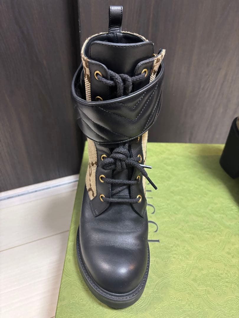 GUCCI GGロゴ レースアップブーツ サイズ37