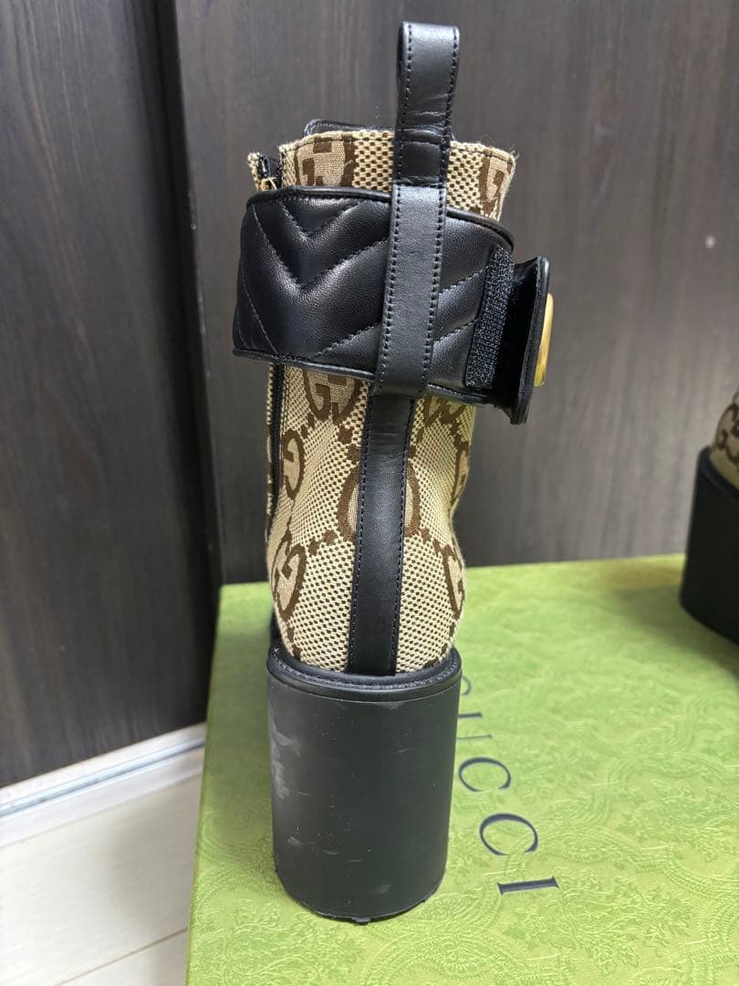 GUCCI GGロゴ レースアップブーツ サイズ37
