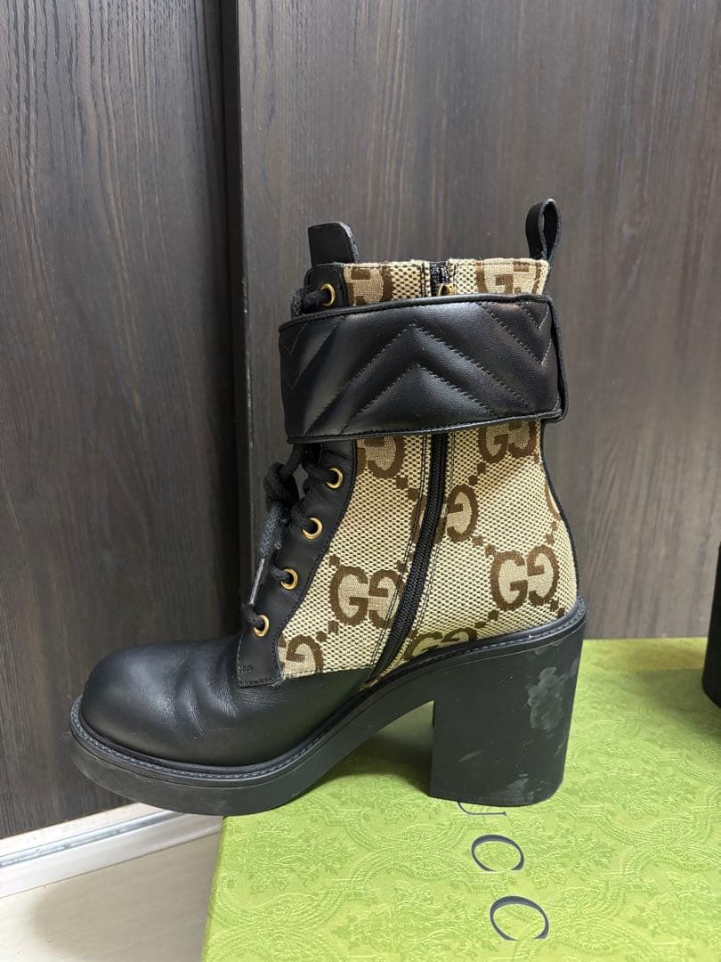 GUCCI GGロゴ レースアップブーツ サイズ37