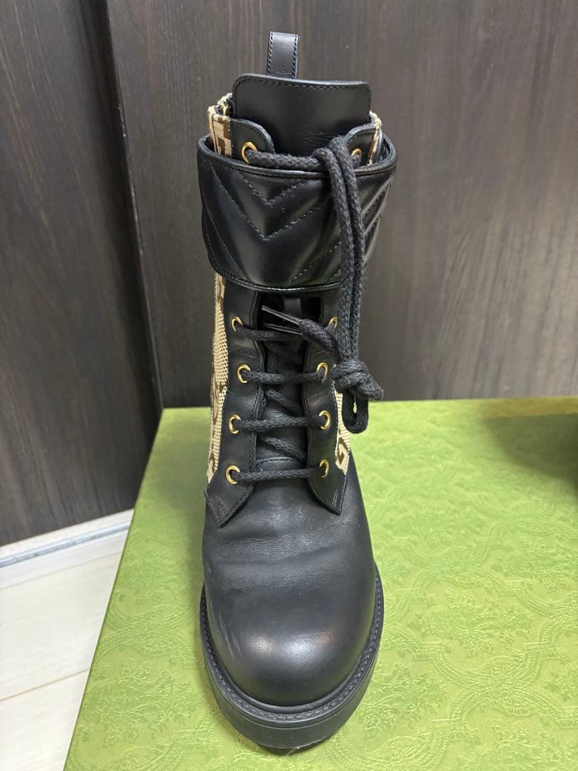 GUCCI GGロゴ レースアップブーツ サイズ37