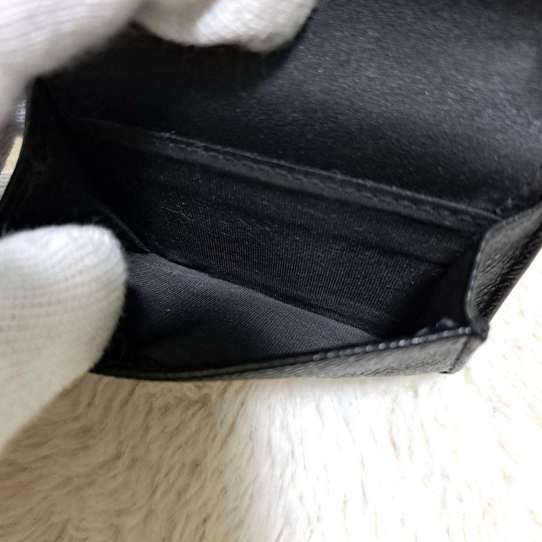 ✨極美品✨ディオール　三つ折り　サドル　ロータス　レザー　ブラック　CD金具