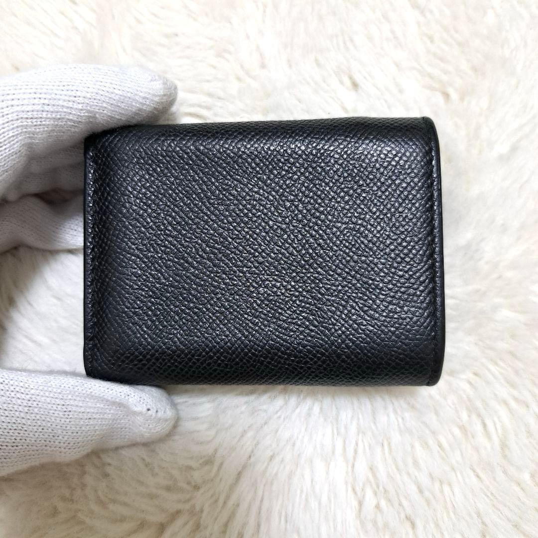 ✨極美品✨ディオール　三つ折り　サドル　ロータス　レザー　ブラック　CD金具