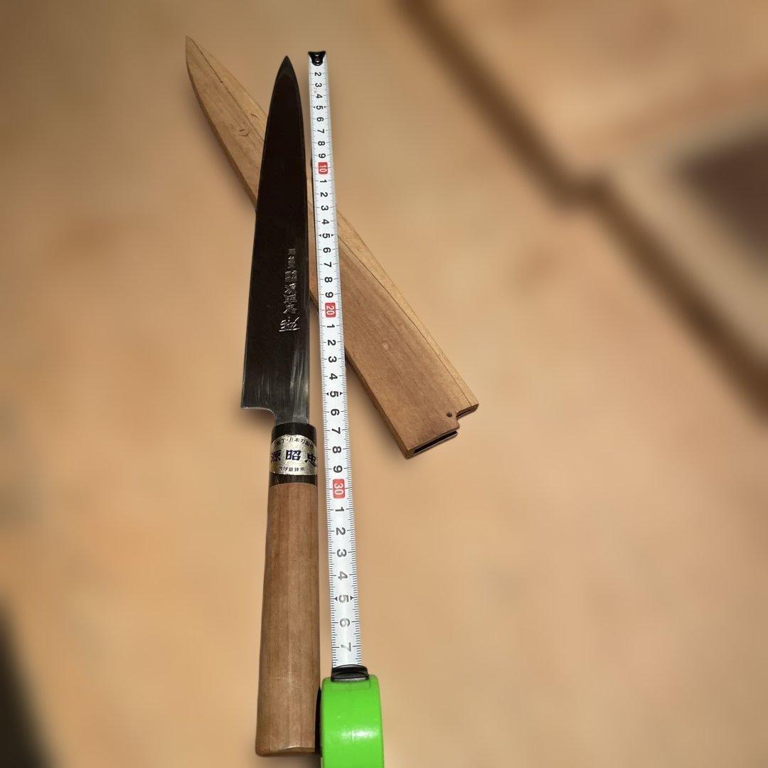柳刃包丁 鋼製 30cm 木製ハンドル