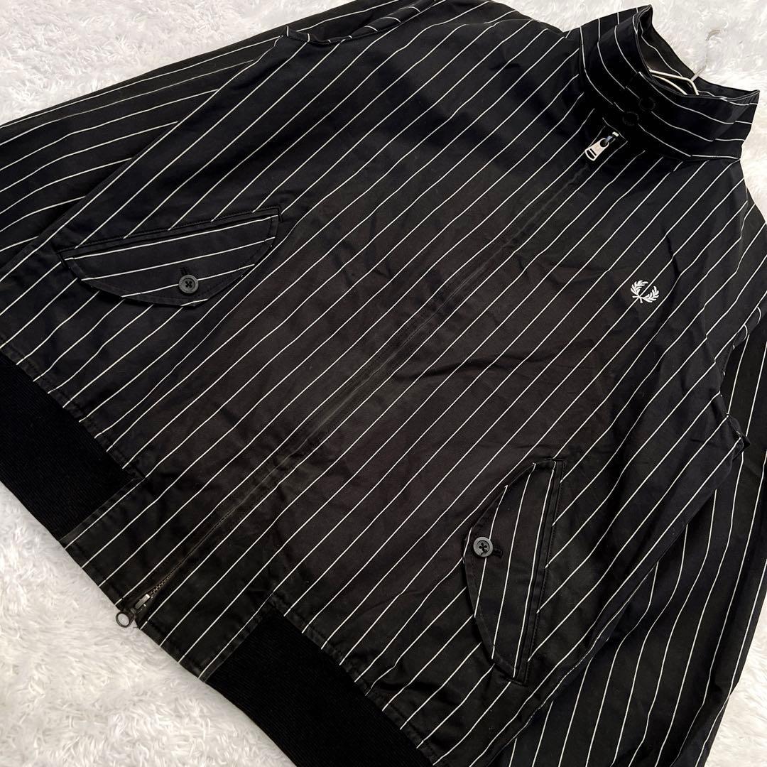 FRED PERRY ハリントンジャケット スウィングトップ ストライプ ロゴ