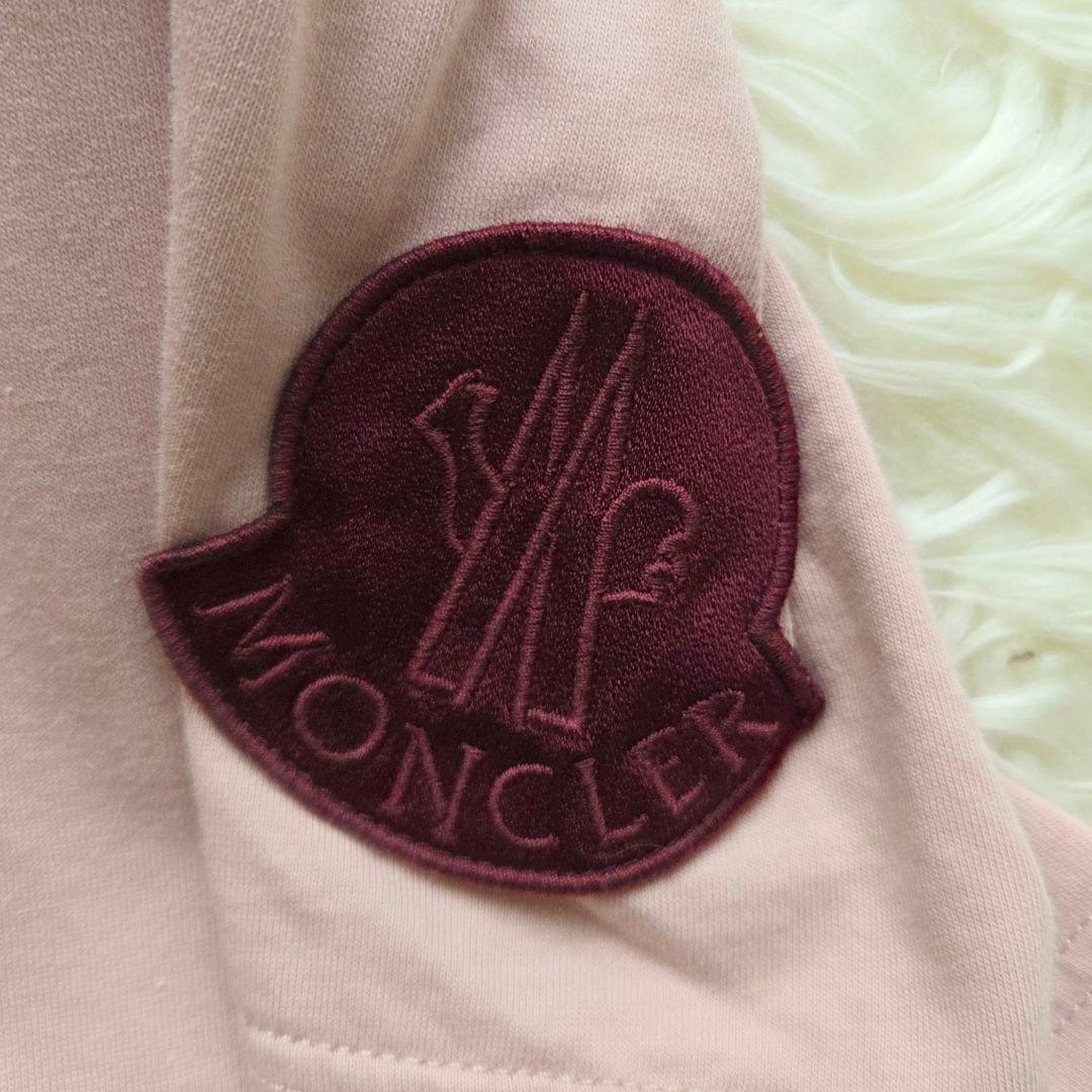 ソラ様美品✨モンクレール　ビッグフェルトロゴワッペン　Tシャツ　くすみピンク　L