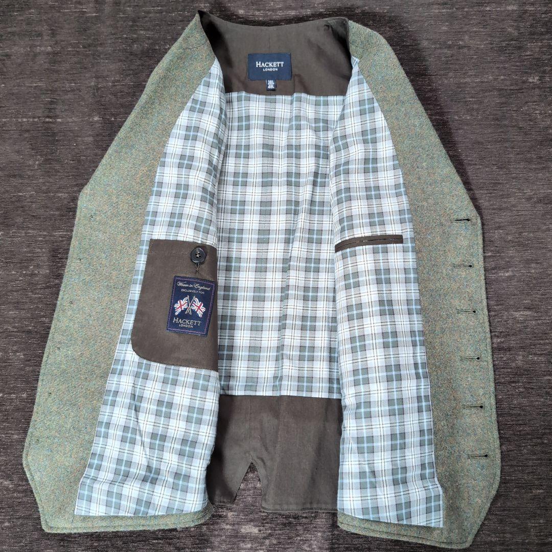 HACKETT LONDON ウールベスト 38L オリーブ新品（Mサイズ相当）