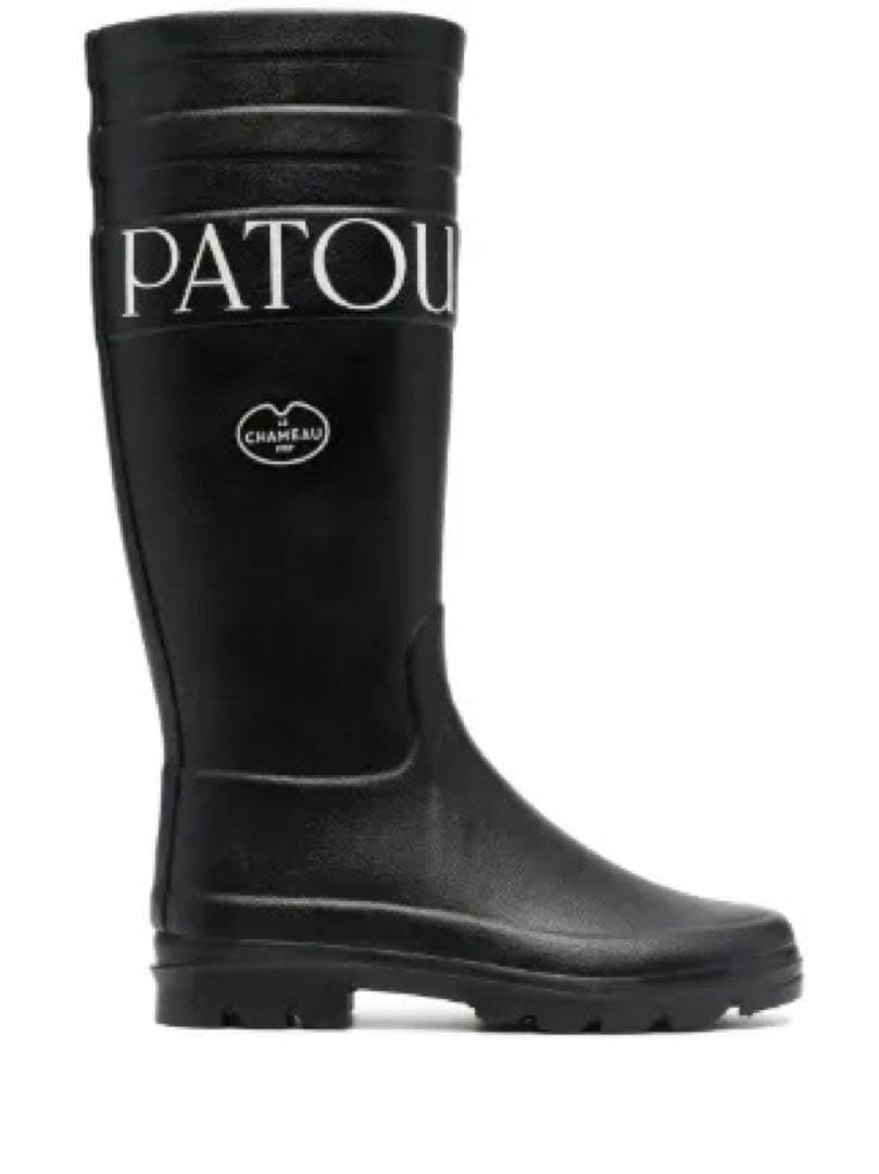 人気完売 PATOU パトゥ ルシャモ レインブーツ 黒 38