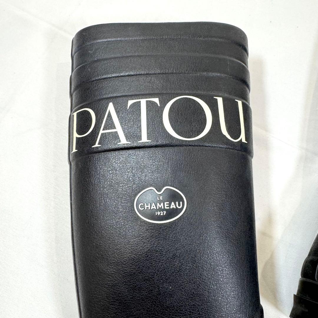 人気完売 PATOU パトゥ ルシャモ レインブーツ 黒 38