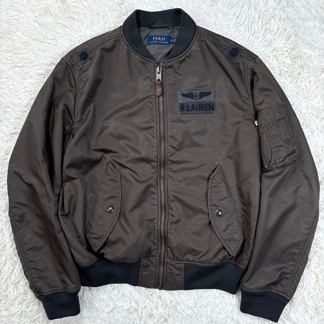 ✨XL・MA-1✨ラルフローレン　フライトジャケット　ヴィンテージ加工　ワッペン