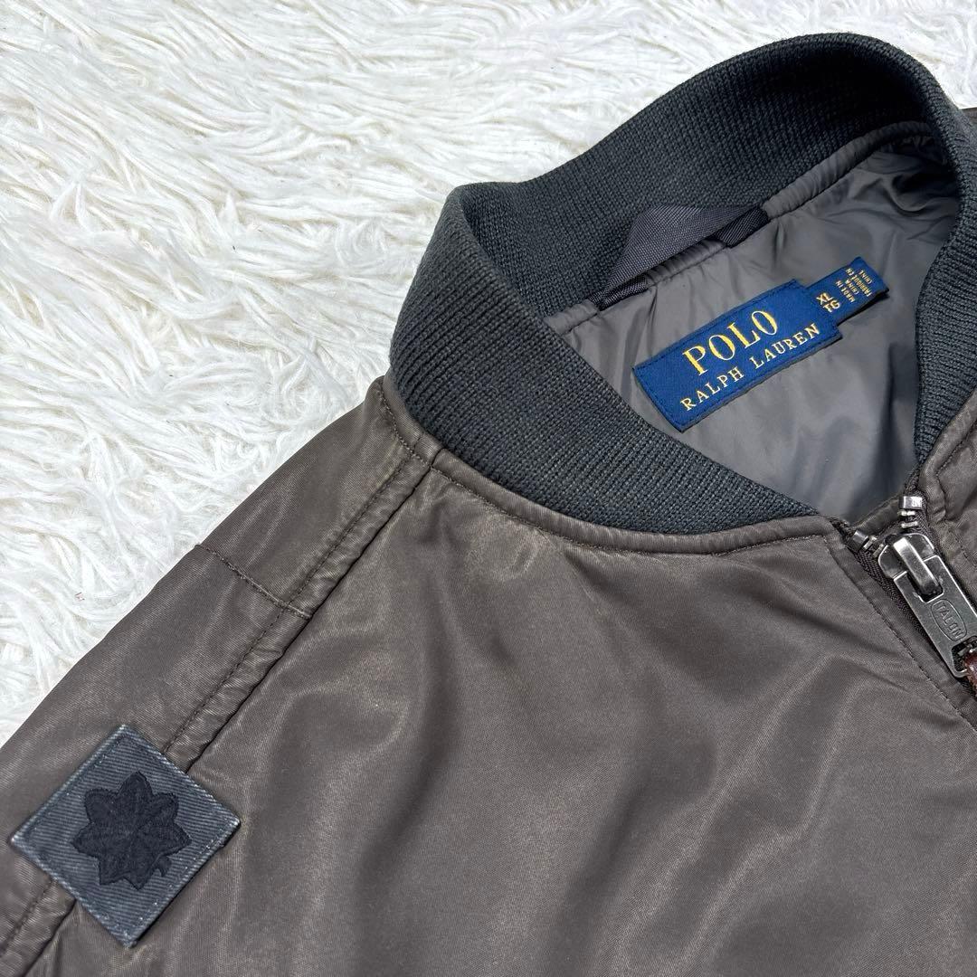 ✨XL・MA-1✨ラルフローレン　フライトジャケット　ヴィンテージ加工　ワッペン