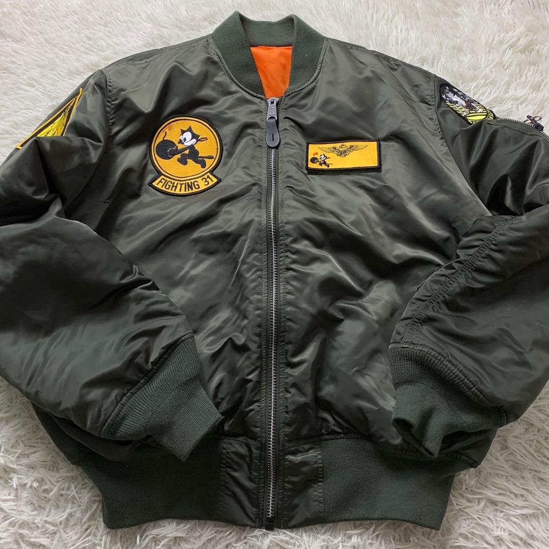 美品■アルファ フライトジャケット FELIXコラボ MA-1 カーキ XL