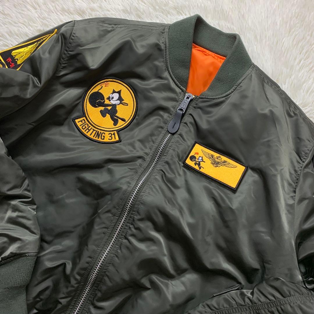 美品■アルファ フライトジャケット FELIXコラボ MA-1 カーキ XL
