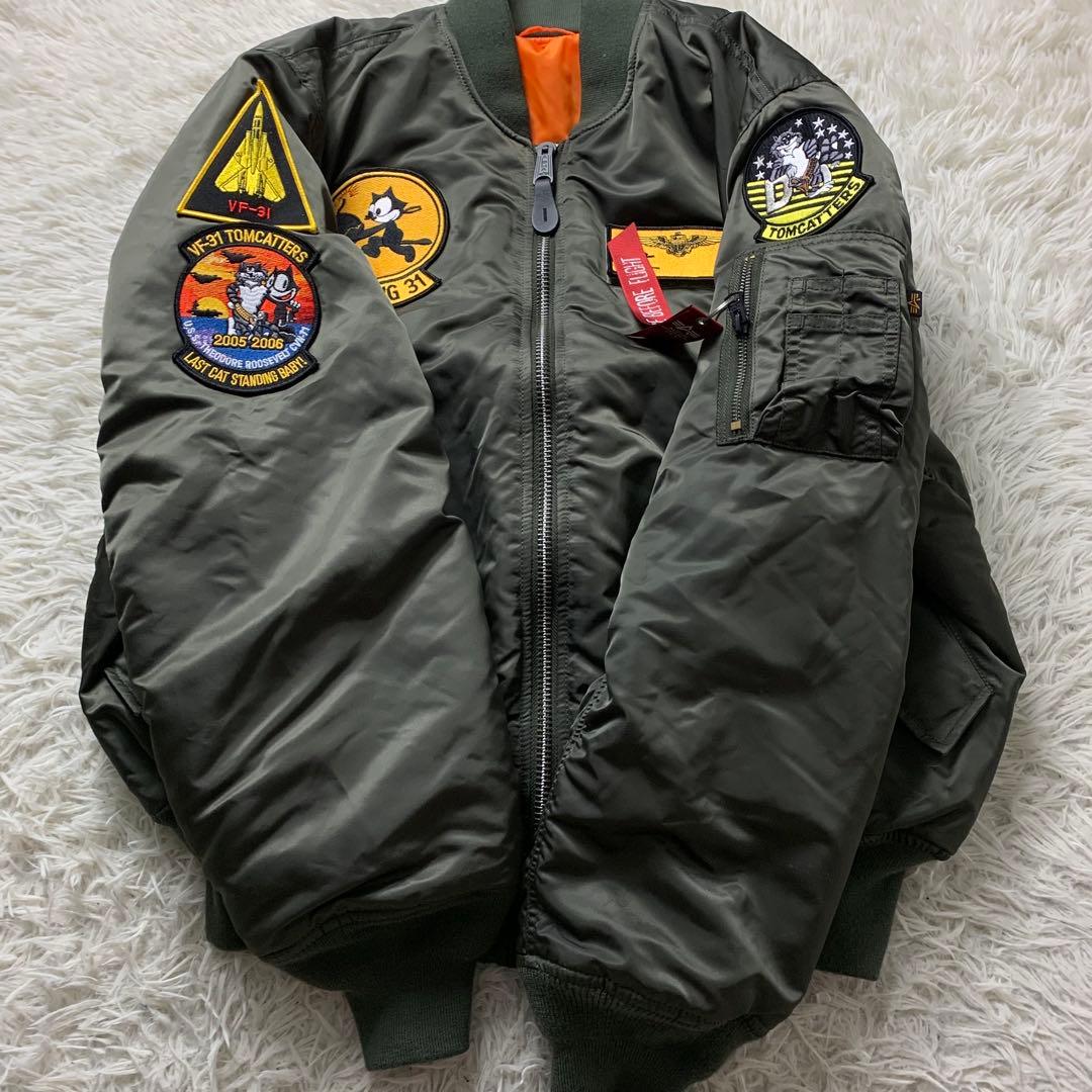 美品■アルファ フライトジャケット FELIXコラボ MA-1 カーキ XL
