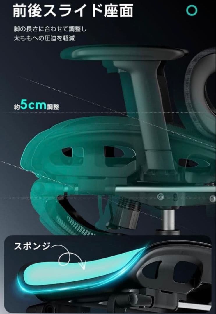 オフィスチェア メッシュ フルスペック 黒 ゲーミング