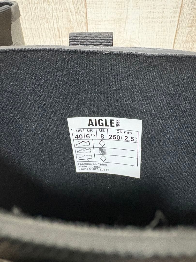 25〜25.5㎝★美品AIGLEレインブーツ40 エーグルブーツ 黒 長靴